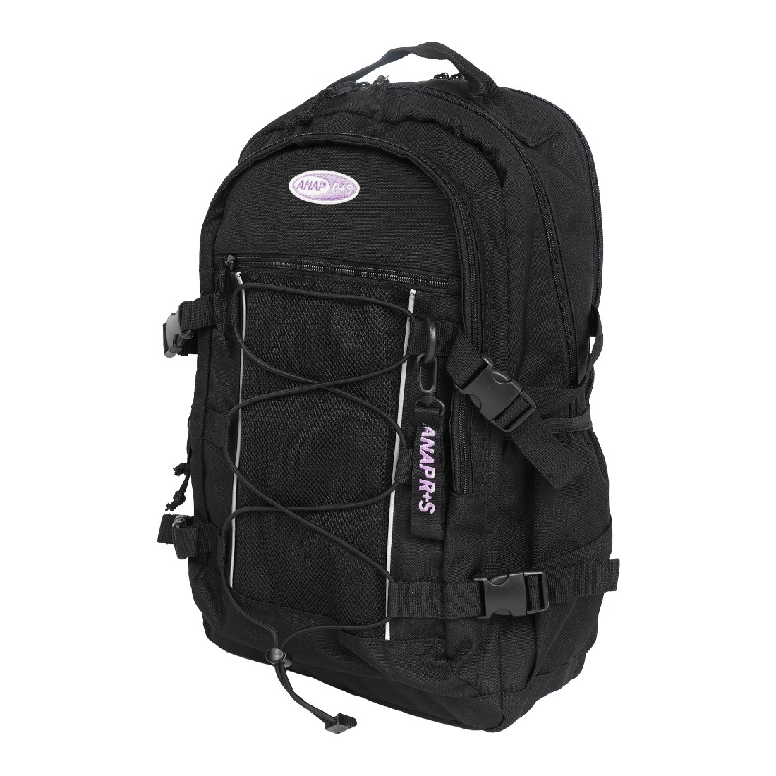 リュック ANAP GiRL R+S リラスポ アナップガール 小学生 中学生 女子 黒 多機能 リュックサック 28L ポケット 多い 女の子 キッズ ジュニア おしゃれ 大きめ 大容量 A4 B4 無地 シンプル 通学 バックパック バッグ ヒップホップ ダンス レッスン クラブ スポーツ 旅行 防災