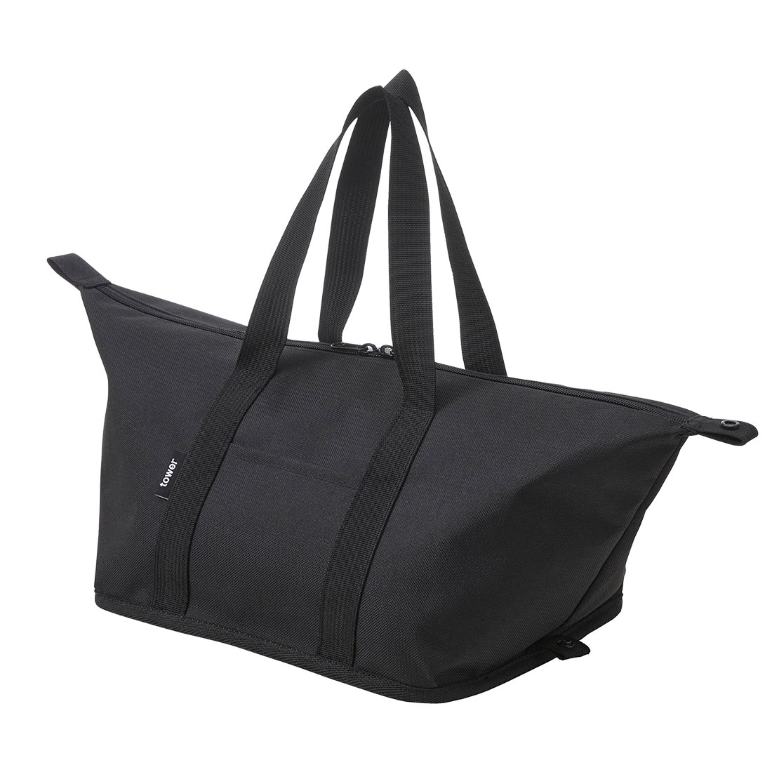 山崎実業 スーパー・コンビニ弁当がそのまま入る洗えるお弁当バッグ タワー tower 1939 1940 ランチバッグ 保冷バッグ 弁当袋 保温 おしゃれ シンプル 大きめ ランチトート ファスナー 大容量 お弁当入れ エコバッグ 洗える ホワイト ブラック マチ付き 傾かない 底 広い