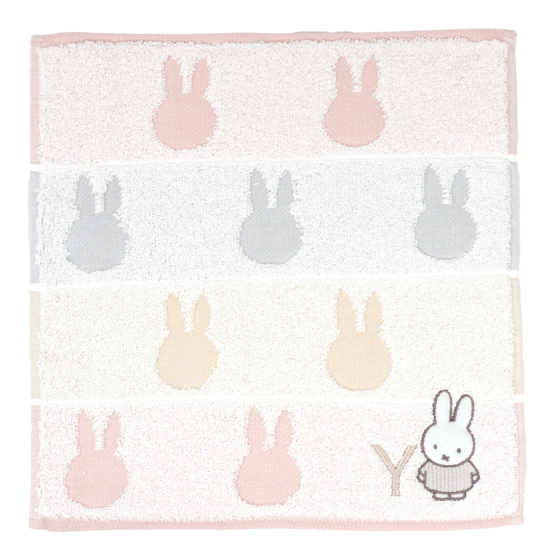 ハンカチ イニシャル miffy ミッフィー 刺繍 キャラクター プレゼント ミニタオル レディース タオルハンカチ ハンドタオル 25cm ハンカチタオル 贈り物 大人 子ども かわいい 綿 ディックブルーナ 可愛い おしゃれ 母の日 誕生日 ギフト ピンク お返し お礼 粗品 送別