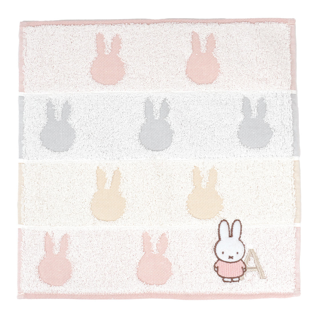ハンカチ イニシャル miffy ミッフィー 刺繍 キャラクター プレゼント ミニタオル レディース タオルハンカチ ハンドタオル 25cm ハンカチタオル 贈り物 大人 子ども かわいい 綿 ディックブルーナ 可愛い おしゃれ 母の日 誕生日 ギフト ピンク お返し お礼 粗品 送別