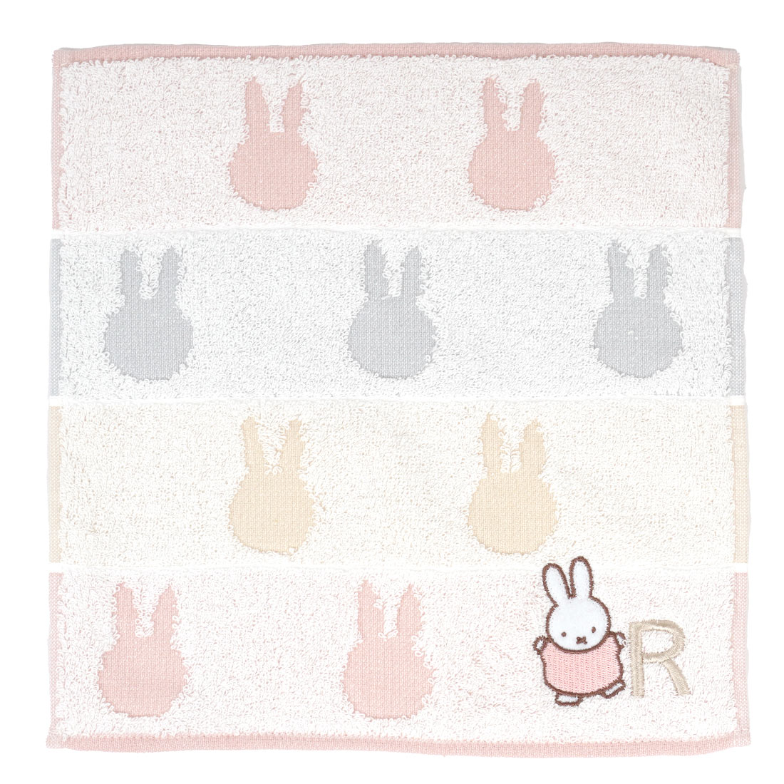ハンカチ イニシャル miffy ミッフィー 刺繍 キャラクター プレゼント ミニタオル レディース タオルハンカチ ハンドタオル 25cm ハンカチタオル 贈り物 大人 子ども かわいい 綿 ディックブルーナ 可愛い おしゃれ 母の日 誕生日 ギフト ピンク お返し お礼 粗品 送別