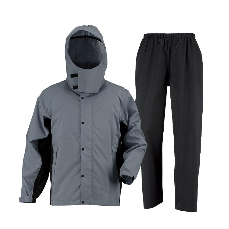 レインスーツ 完全防水 メンズ レインウェア 上下セット ヘルメットを着けたままフードを被れる 通学 通勤 メッシュ カッパ 雨具 アウトドア 自転車 レイン ジャケット パンツ ウィンドブレーカー 透湿 M L LL 3L 4L 大きいサイズ 蒸れにくい 収納袋付き 7521 カジメイク
