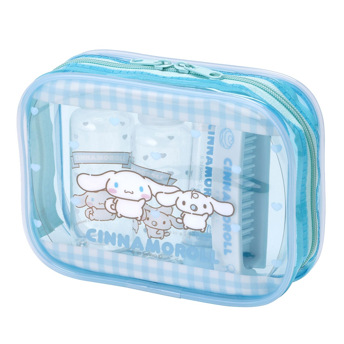 トラベルセット サンリオ 旅行 ポーチ シナモン クロミ マイメロ キティ ハンギョドン 透明 クリア 大人 女子 かわいい おしゃれ シャンプー トリートメント 詰め替えボトル 歯ブラシ コンパクト キャラクター 推し活 女の子 子供 携帯 収納 遠征 女性 パープル ピンク 水色