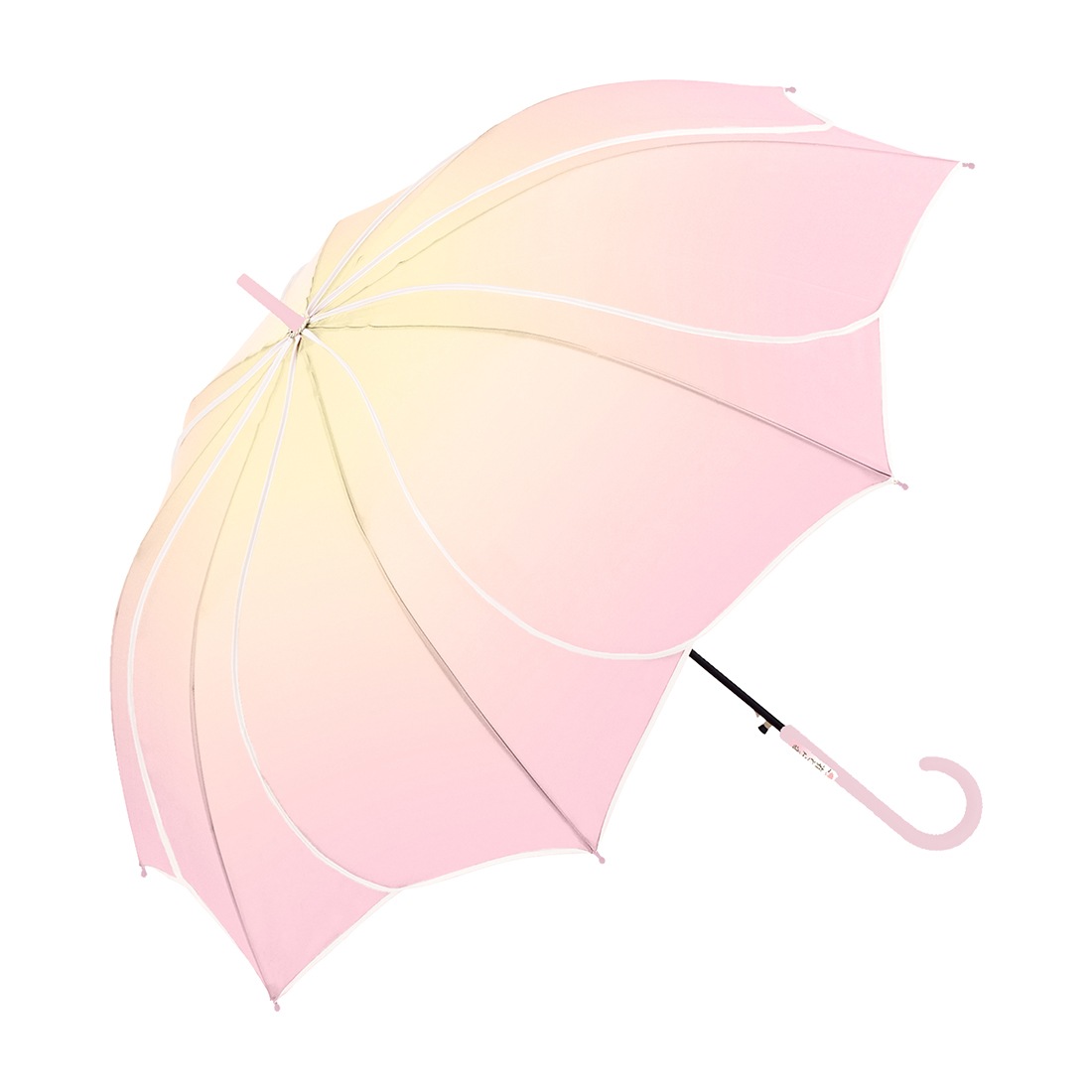 傘 花びら 型 子供用 キッズ 55cm センチ 小学生 幼児 花型 かさ おしゃれ かわいい フレラKIDS 女の子 子ども ジャンプ傘 グラスファイバー 丈夫 強風 軽い ネームタグ 晴雨兼用 小学校 幼稚園 保育園 雨傘 長傘 フラワー グラデーション ミント ピンク パープル サックス
