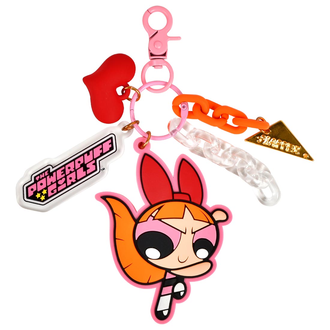 パワーパフガールズ キーホルダー じゃらじゃらチャーム スマホ 携帯 ストラップ キャラクター グッズ ブロッサム バブルス バターカップ 鍵 バッグ チャーム 大きい おしゃれ かわいい 高校生 中学生 大人 子供 パワパフ Flapper コラボ ハート ピンク ブルー グリーン