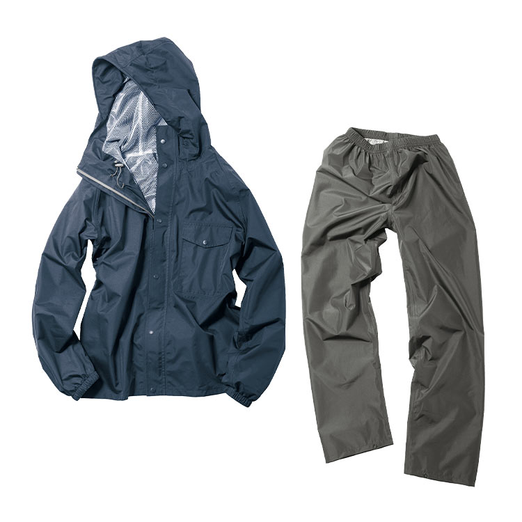 レインウェア 上下 防水 メンズ レディース 夏 おしゃれ 自転車 バイク 通勤 通学 中学生 高校生 ジュニア カッパ 回転フード ヘルメット対応 レインスーツ 雨合羽 ジャケット パンツ 登山 安全 撥水 S M L LL EL 4L 大きいサイズ デイリーレインスーツ AS-5120 Makku マック
