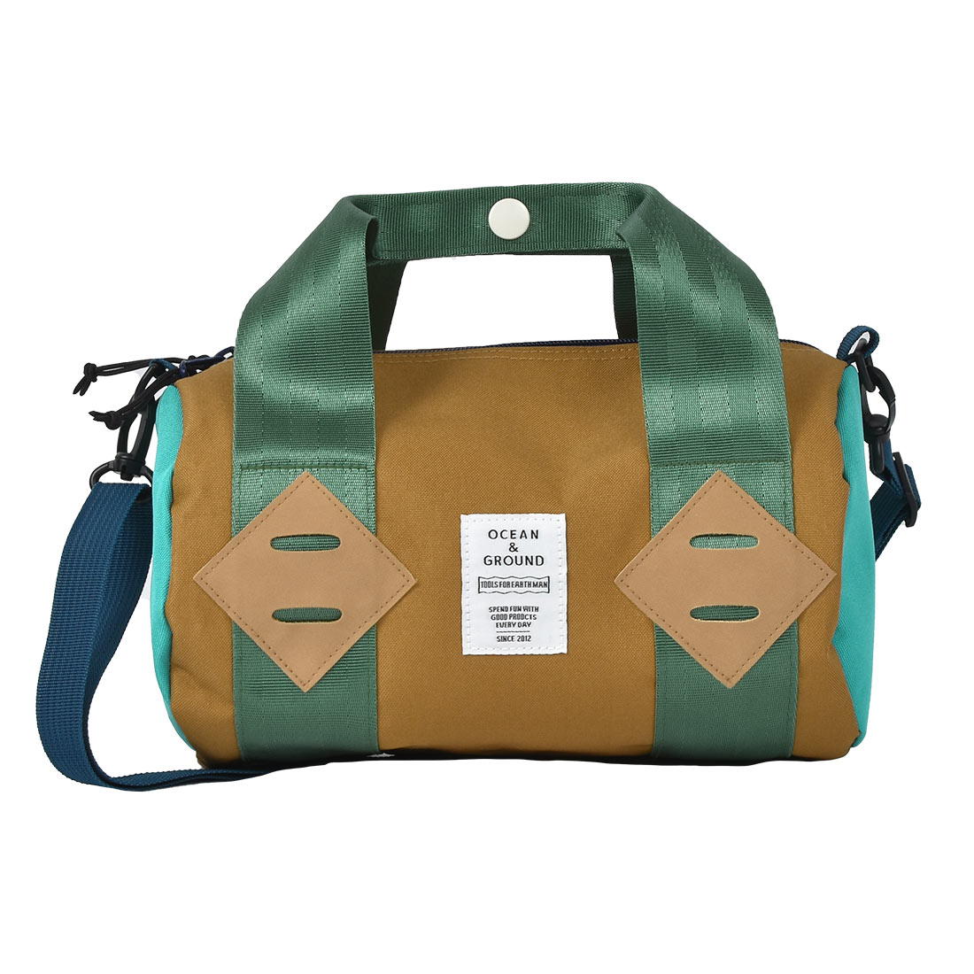 ボストンバッグ キッズ OCEAN＆GROUND オーシャンアンドグラウンド ミニボストン 子ども ショルダーバッグ 斜めがけバッグ 肩掛け 2WAY 通園 通学 遠足 軽量 小学生 幼稚園 保育園 無地 ワンポイント 男の子 女の子 おしゃれ かわいい かっこいい 小さめ ミニバッグ 旅行 塾