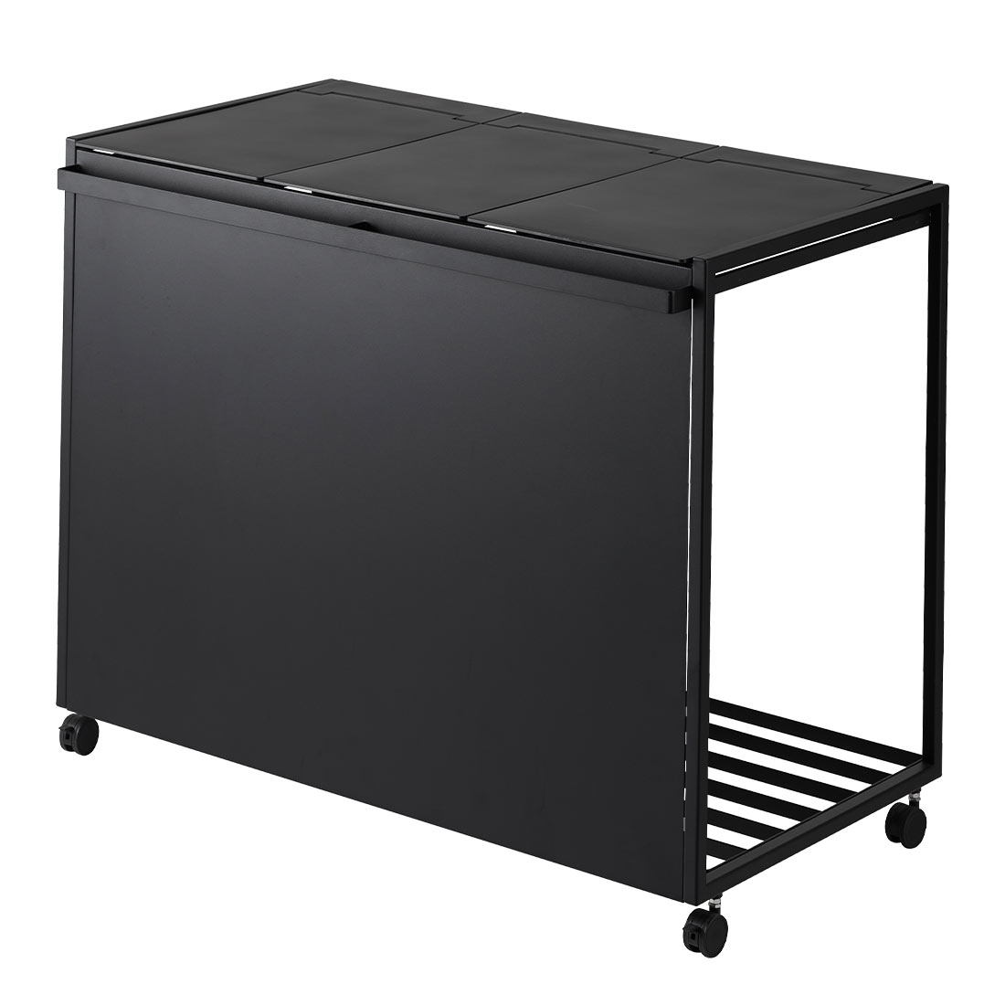 山崎実業 蓋付き目隠し分別ダストワゴン45Ｌ3分別 タワー 1822 1823 tower ゴミ箱 ダストボックス フタ付き 3袋 45リットル 分別できる おしゃれ 隠せる 瓶 缶 ペットボトル プラスチック ゴミ袋 収納 キッチン 台所 カウンター下 キャスター付き 袋が見えない