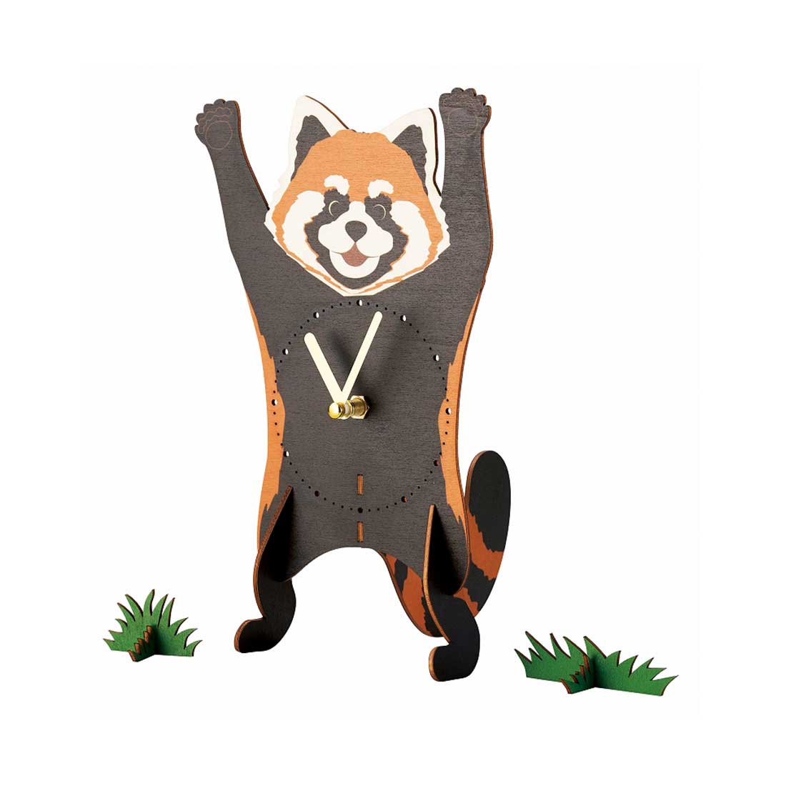 置き時計 おしゃれ アナログ かわいい 動物 木製 静音 静か 置時計 クロックパズル アニマル ハシビロコウ サメ タコ パンダ レッサーパンダ ペンギン ジグソーパズル ウッドパズル 組み立て式 子供部屋 子ども 寝室 インテリア キッズ リビング 可愛い 女の子 プレゼント