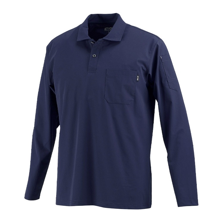 ポロシャツ 半袖 メンズ 夏 ポケット付き 大きいサイズ 長袖 白 吸汗速乾 作業着 接触冷感 uvカット 黒 紺 通勤 工場 農作業 アウトドア 登山 スポーツ ゴルフ 作業服 ユニフォーム 紫外線対策 涼しい 伸縮 軽量 M L LL 3L 無地 男性 シニア 40代 50代 8592 8593 カジメイク