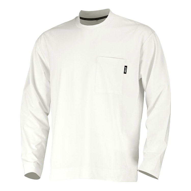 Tシャツ 長袖 メンズ 速乾 夏用 涼しい 薄手 ポケット ジャケット 対応 uvカット ストレッチ ドライ ロンT 無地 白 黒 紺 ビジネス 作業着 介護 アウトドア 登山 スポーツ 無地 おしゃれ クルーネック 丸首 綿タッチ パックT ギフト M L LL 3L 大きいサイズ 8862 カジメイク