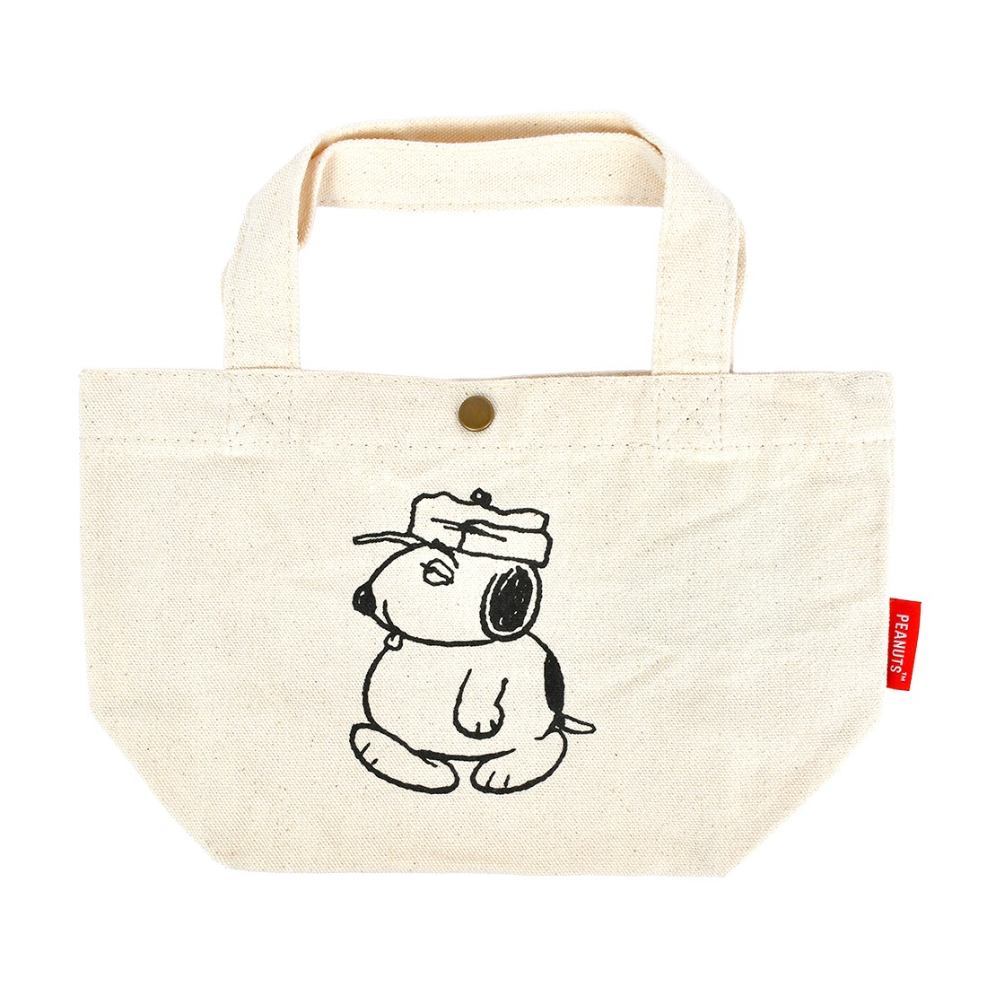 スヌーピー ミニトート バッグ 小さめ ランチトート キャンバストートバッグ レディース かわいい おしゃれ 軽量 内ポケット 丈夫 大人 子供 中学生 高校生 女性 女の子 マチあり お弁当バッグ 自立 綿 帆布 シンプル SNOOPY グッズ 散歩 お出かけ 通勤 通学 サブバッグ
