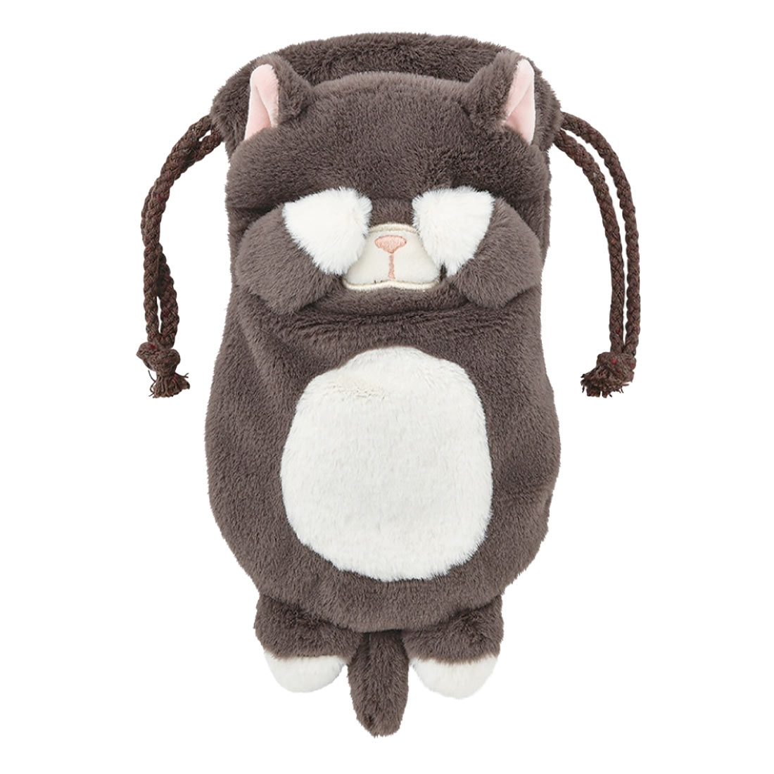 巾着 ポーチ くびねっこ かわいい 小物 メガネ 入れ コンパクト コスメポーチ 巾着袋 メイクポーチ レディース ねこ ぬいぐるみ キッズ 小学生 中学生 高校生 大人 動物 グッズ ミケネコ サバトラ クロネコ ラッコ アザラシ カワウソ ミケ猫 ふわふわ アニマル プレゼント