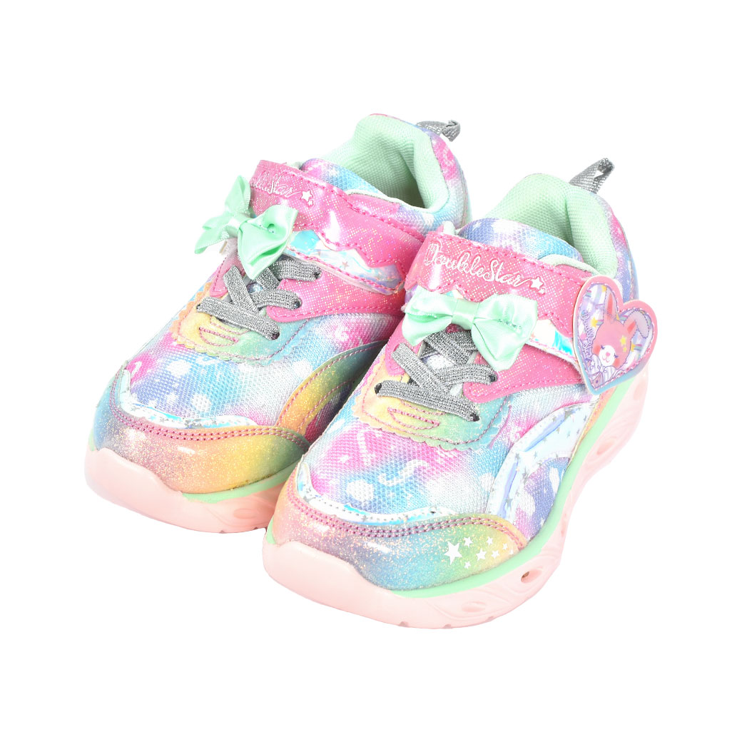 光る靴 女の子 スニーカー キッズ シューズ 16 17 18 cm 子供靴 子ども 軽量 可愛い おしゃれ キラキラ ピカピカ 光る 運動靴 柔らかい 軽い ユニコーン ウサギ ピンク パープル 虹色 レインボー ゆめかわいい 幼稚園 保育園 孫 娘 誕生日 クリスマス プレゼント