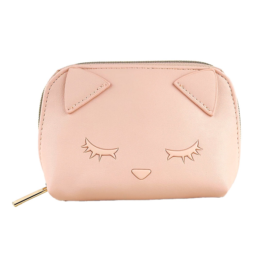 ポーチ 小物入れ おすましプーちゃん 猫 ねこ かわいい おしゃれ レディース 猫柄 ミニポーチ マチあり ファスナー ポケット 小さめ 自立 メイクポーチ コスメ 化粧 旅行 小銭入れ 大人 女性 女子 通勤 通学 持ち運び キャラクター 猫モチーフ 黒 ブラック ピンク 合皮