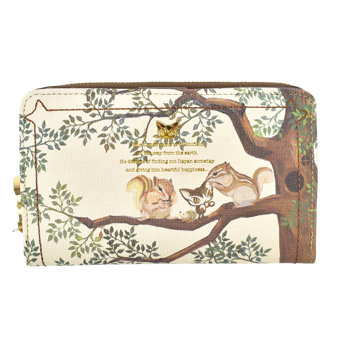 財布 べべダヤン 二つ折り財布 深札入れ レディース 猫のダヤン 大容量 札入れ 深い コンパクト 女性 大人 かわいい おしゃれ キャラクター 猫グッズ わちふぃーるど カード入れ ポケット 使いやすい ラウンドファスナー 花柄 ブラック ピンク グリーン ブルー