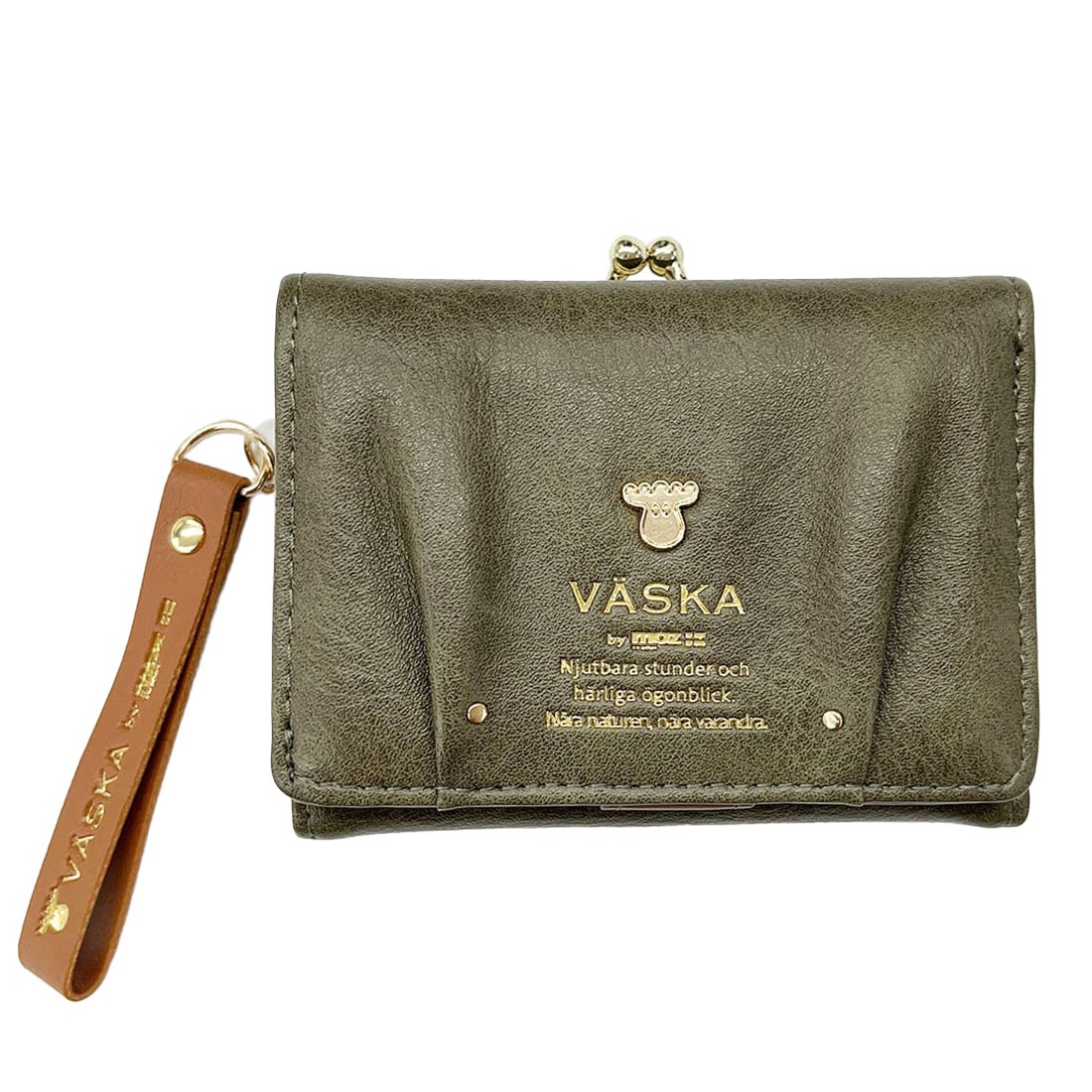 財布 VASKA by moz 三つ折り財布 レディース がま口財布 ブランド MOZ モズ ヴェスカバイモズ 口金 がまぐち コンパクト 大容量 ミニ 女性 大人 かわいい 婦人財布 アンティーク 北欧 3つ折り カード入れ ポケット 多い 主婦 使いやすい 30代 40代 風水 金運 緑 水色 茶色