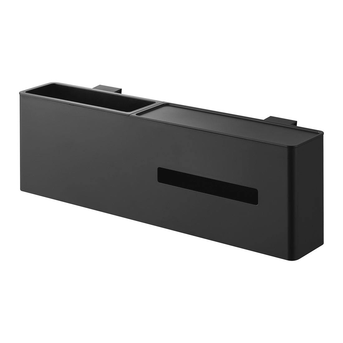 山崎実業 引っ掛けティッシュケース＆ダストボックス タワー 1458 1459 tower ティッシュケース 吊り下げ カバー ベッドサイド 浮かせる収納 ティッシュボックス 多機能 おしゃれ コンパクト ゴミ箱付き 小物置き トレー リモコン スマホ メガネ 一時置き 白 黒 置き型