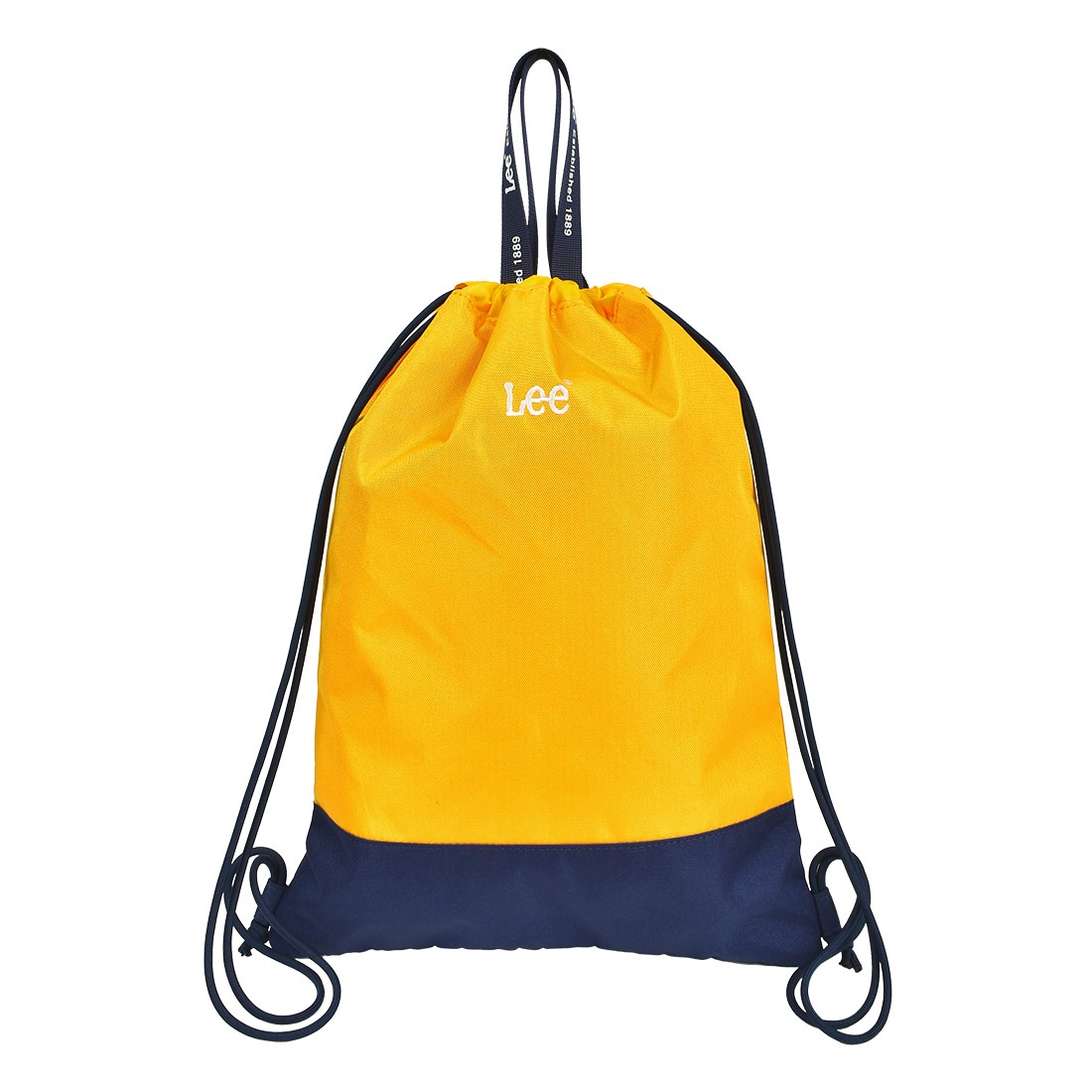 ナップサック lee リー 女の子 男の子 体操服袋 小学生 撥水 はっ水 体操着入れ 入学 入園 新入学 体操服入れ ランドセルの上から 持ち手 巾着 着替え袋 子ども 着替え入れ おしゃれ かわいい バイカラー 巾着袋 新学期 遠足 習い事 幼稚園 ブルー イエロー ピンク ブラック