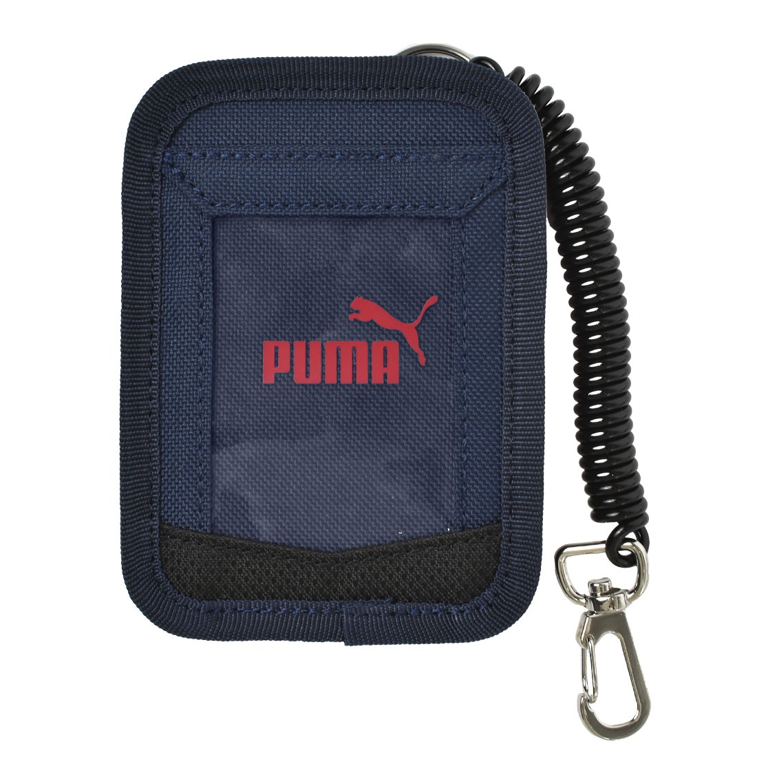 パスケース プーマ PUMA 男の子 子供 キッズ 小学生 中学生 定期入れ カールコード コイルチェーン付き 伸びる 男子 ジュニア 通学 カードホルダー カードケース ICカード 2枚 定期ケース かっこいい シンプル 黒 ブラック ネイビー 紺 シルバー パープル 入学 準備 新学期