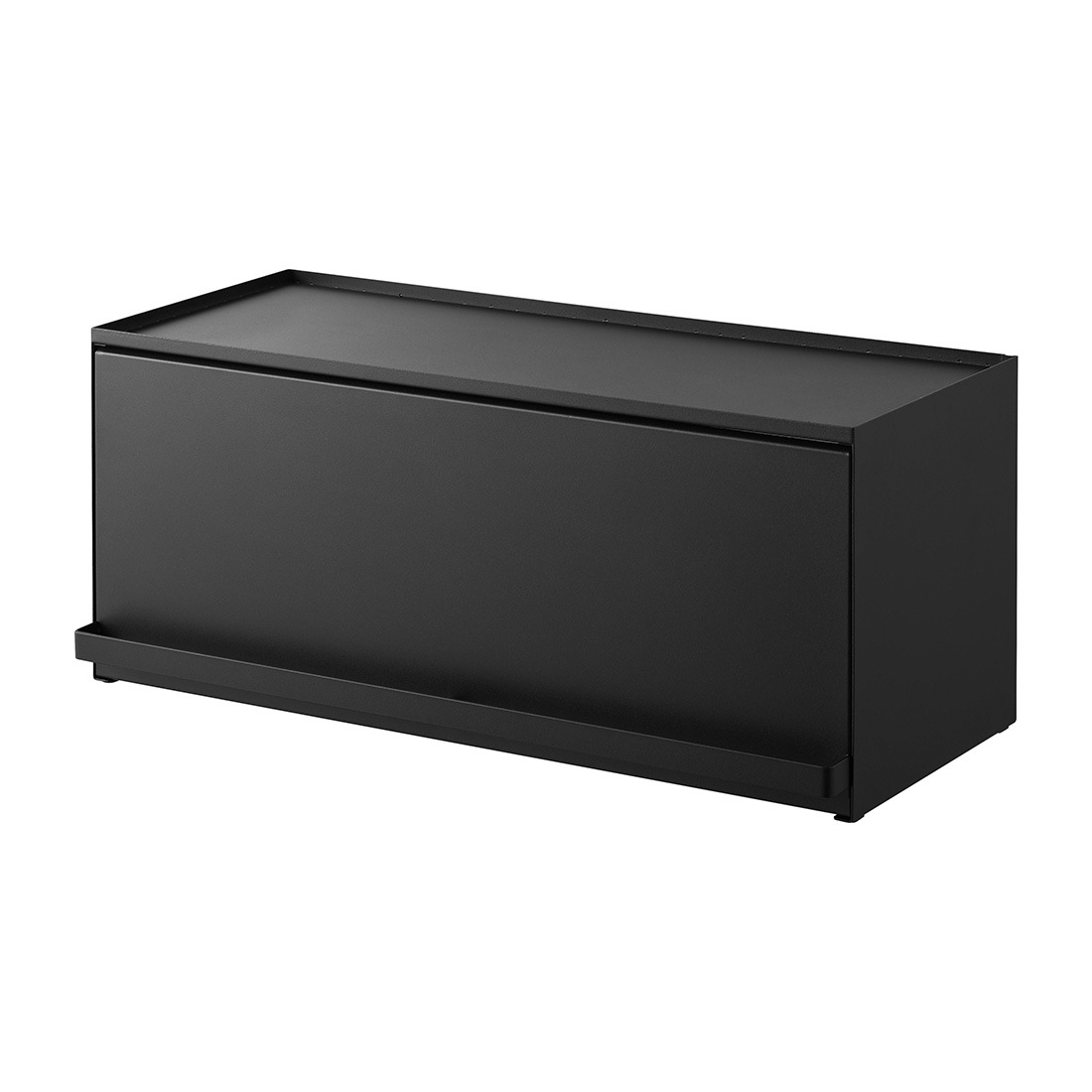 前が開くキッチンカウンター上収納ラック D24 山崎実業 タワー おしゃれ 隠す 大容量 調味料ラック スパイスラック キッチン収納 両面開閉 両面取り出し フラップ扉 片面扉 tower ブレッドケース 扉付き 奥行24 幅60 収納 ケース 棚 ホワイト ブラック 1454 1455