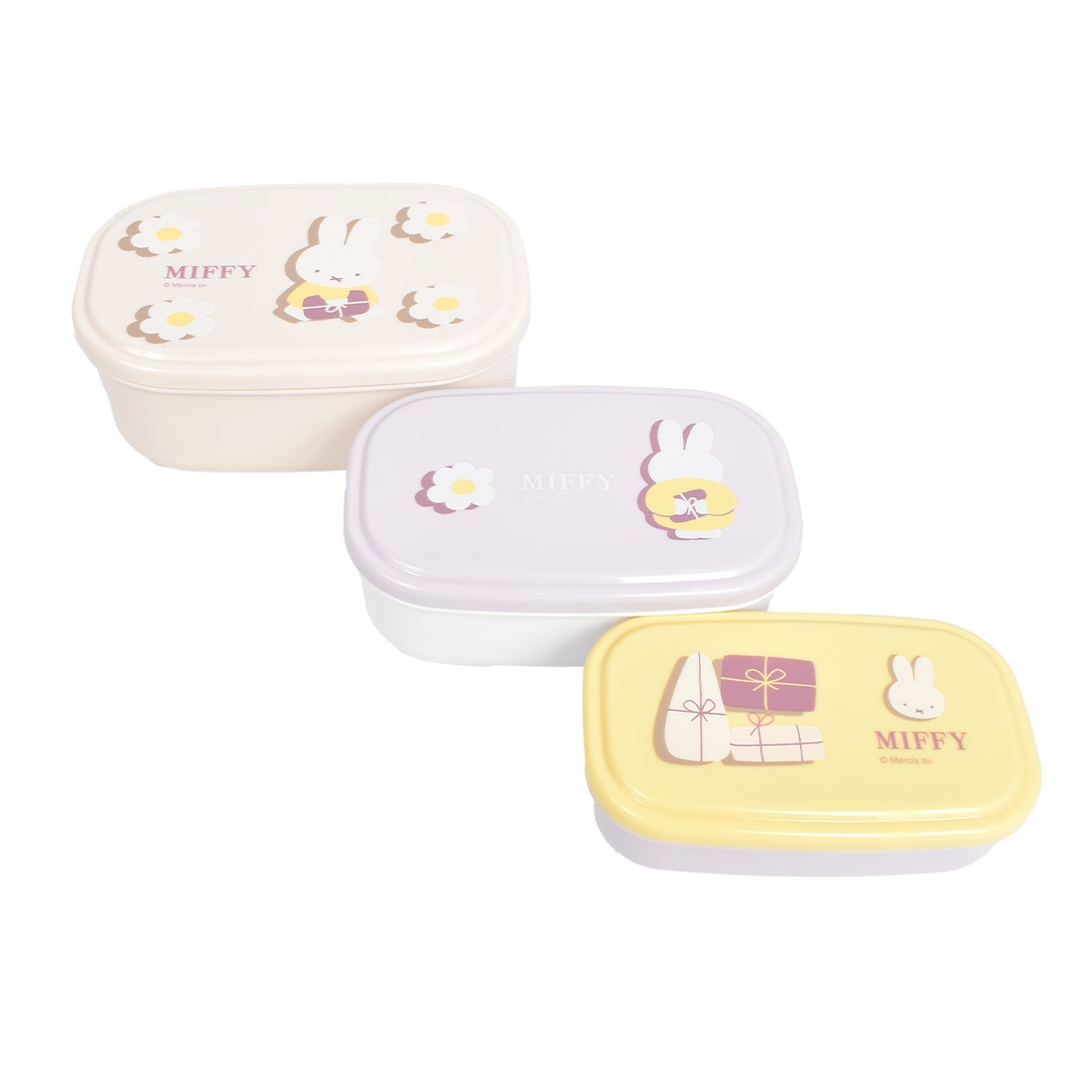 シール容器 3個セット 弁当箱 ミッフィー miffy 日本製 レンジ対応 女子 大人 入れ子 3コセット 保存容器 プラスチック セット お弁当箱 子供 幼稚園 保育園 男の子 女の子 男子 キャラクター ランチ かわいい おしゃれ 通学 通勤 入園 お弁当 入学 小学生 中学生 高校生