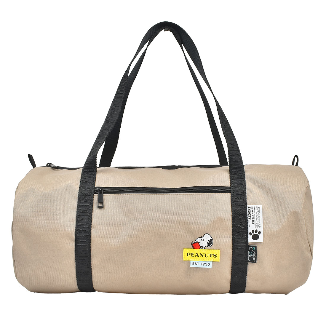 ボストンバッグ スヌーピー 大容量 撥水 レディース 旅行 大きめ 軽い 修学旅行 林間学校 トラベルバッグ おしゃれ かわいい シンプル SNOOPY キャラクター 高校生 中学生 小学生 大人 子供 女性 ロールボストン 黒 ブラック グレー ベージュ 通勤 通学 アウトドア 防災
