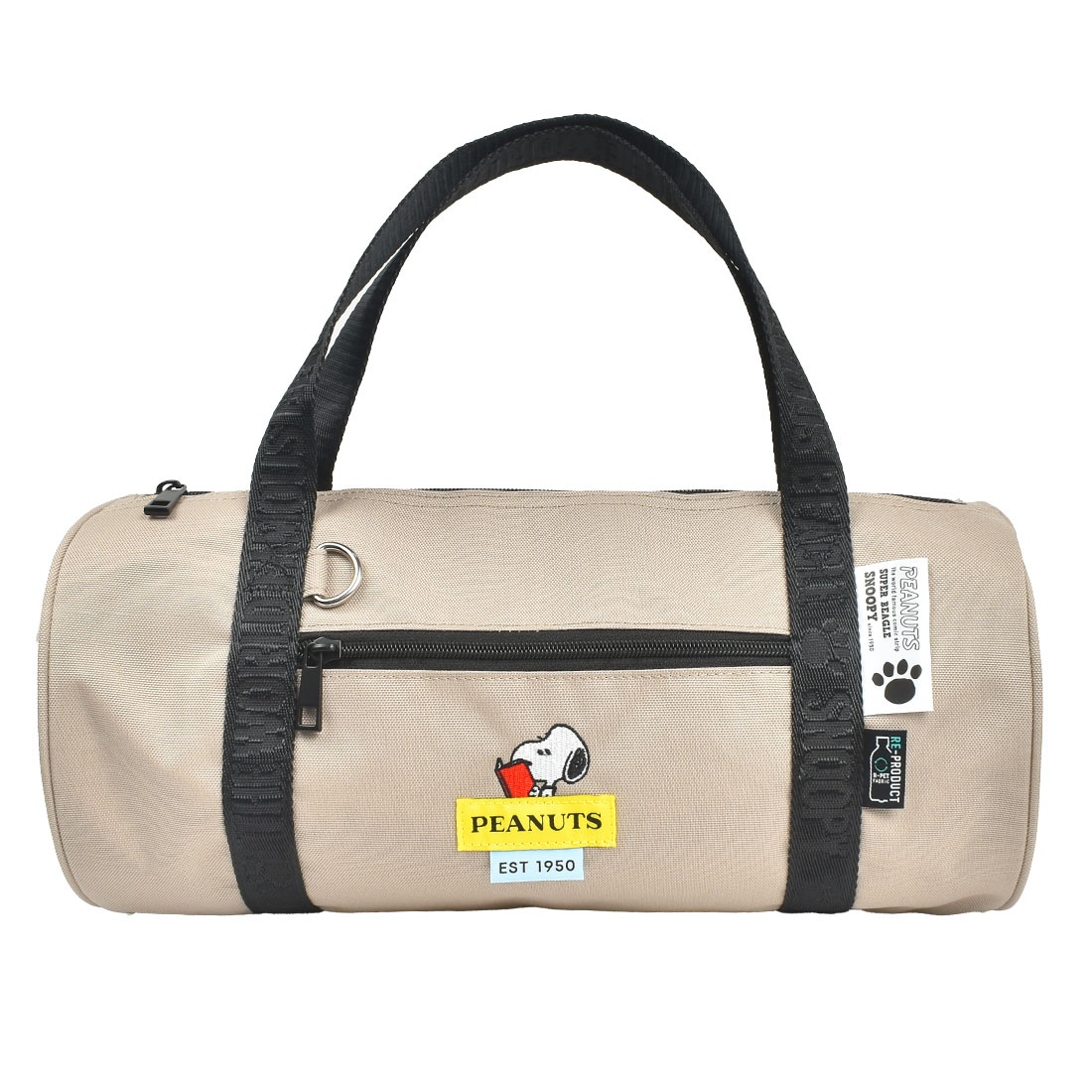 ボストンバッグ スヌーピー 大容量 撥水 レディース ショルダー 肩掛け 2way 旅行 小さめ 軽い トラベルバッグ おしゃれ かわいい シンプル キャラクター SNOOPY 高校生 中学生 小学生 大人 子供 女性 黒 ブラック グレー ベージュ ロールボストン 通勤 通学 修学旅行 防災