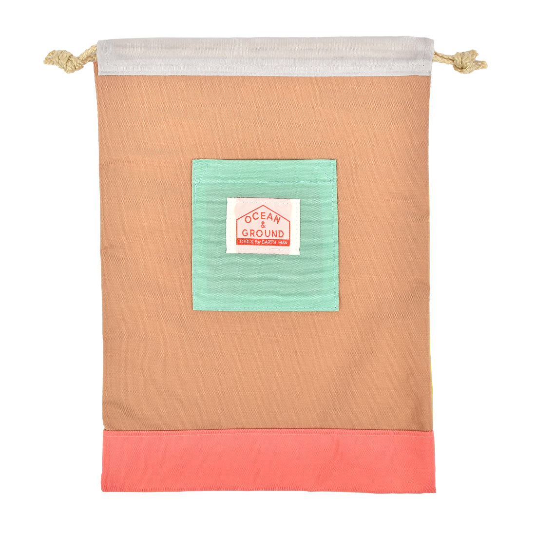 巾着袋 中 Mサイズ 着替え袋 体操服袋 Ocean＆Ground オーシャンアンドグラウンド カラフル crazy クレイジー 派手 巾着 保育園 幼稚園 小学生 入園 入学 男の子 女の子 上履き入れ 給食袋 エプロン入れ シューズバッグ バイカラー かわいい おしゃれ ナイロン