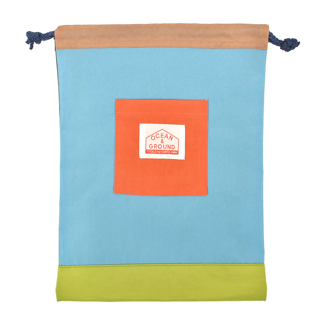 巾着袋 中 Mサイズ 着替え袋 体操服袋 Ocean＆Ground オーシャンアンドグラウンド カラフル crazy クレイジー 派手 巾着 保育園 幼稚園 小学生 入園 入学 男の子 女の子 上履き入れ 給食袋 エプロン入れ シューズバッグ バイカラー かわいい おしゃれ ナイロン