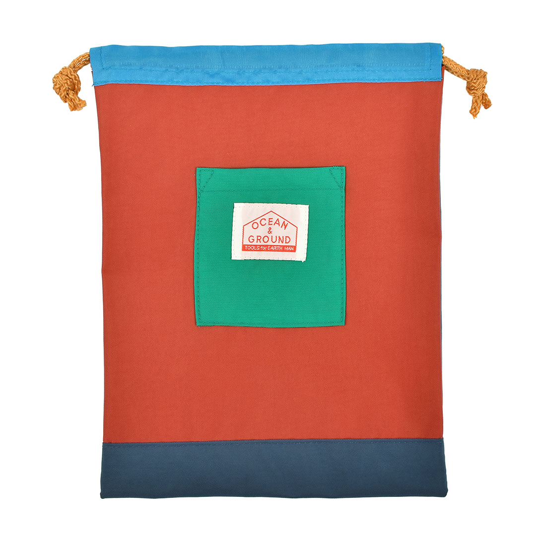 巾着袋 中 Mサイズ 着替え袋 体操服袋 Ocean＆Ground オーシャンアンドグラウンド カラフル crazy クレイジー 派手 巾着 保育園 幼稚園 小学生 入園 入学 男の子 女の子 上履き入れ 給食袋 エプロン入れ シューズバッグ バイカラー かわいい おしゃれ ナイロン