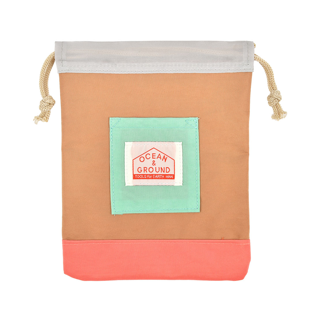 巾着 Sサイズ 巾着袋 小 コップ袋 Ocean＆Ground オーシャンアンドグラウンド カラフル コップ入れ crazy クレイジー 派手 保育園 幼稚園 小学生 小学校 入園 男の子 女の子 バイカラー かわいい おしゃれ 小物入れ 新入学 新学期 通園 ナイロン ミニ 小さい