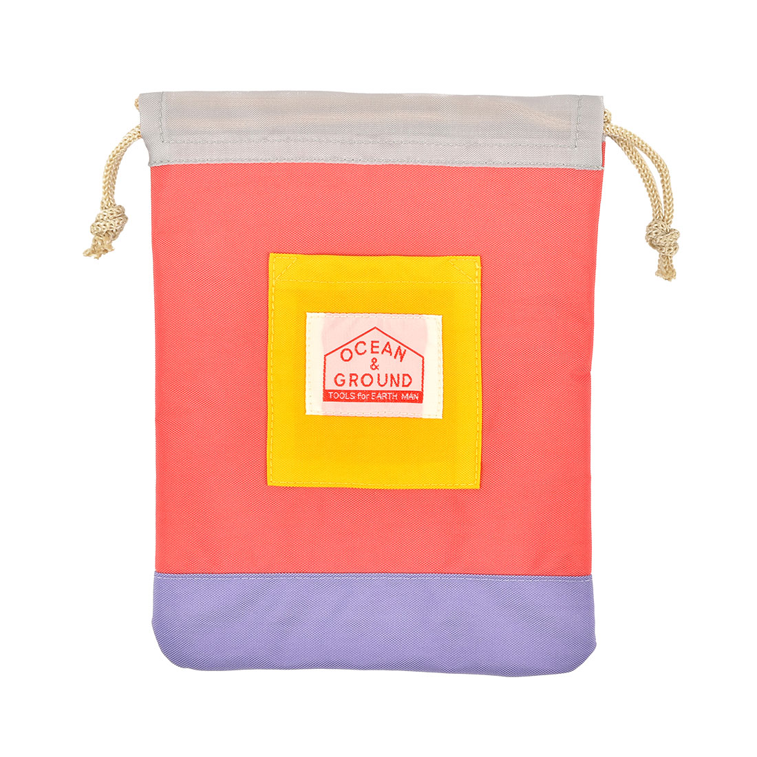 巾着 Sサイズ 巾着袋 小 コップ袋 Ocean＆Ground オーシャンアンドグラウンド カラフル コップ入れ crazy クレイジー 派手 保育園 幼稚園 小学生 小学校 入園 男の子 女の子 バイカラー かわいい おしゃれ 小物入れ 新入学 新学期 通園 ナイロン ミニ 小さい