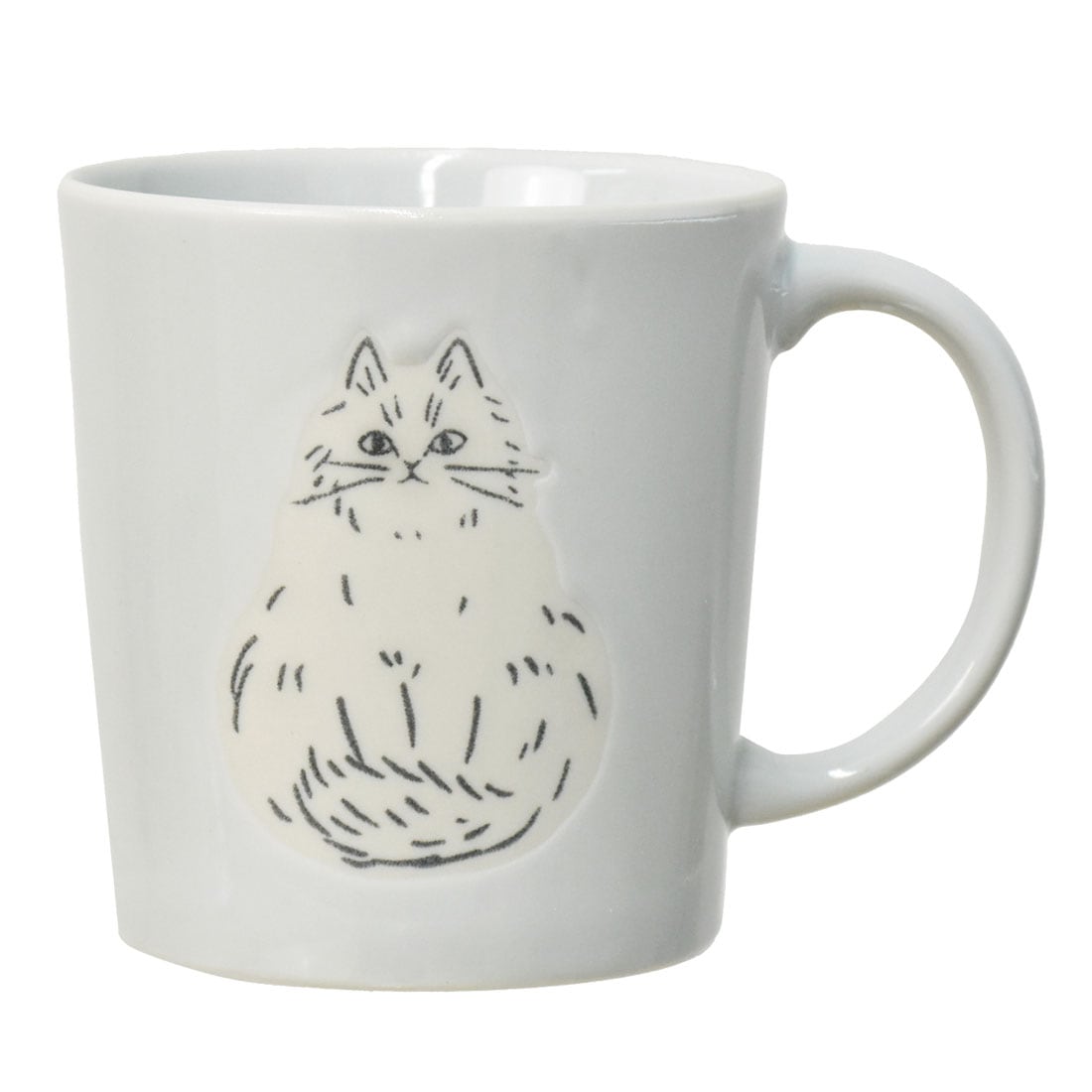 マグカップ コップ 猫 ねこ 北欧 大人可愛い 電子レンジ対応 食洗機対応 陶器 日本製 300ml  美濃焼 おしゃれ かわいい 軽い ChacoChaco 猫雑貨 猫好き ギフト プレゼント 箱付き 動物 アニマル 食器 女性 母の日 誕生日 お祝い ピンク グレージュ グレー グリーン ブルー