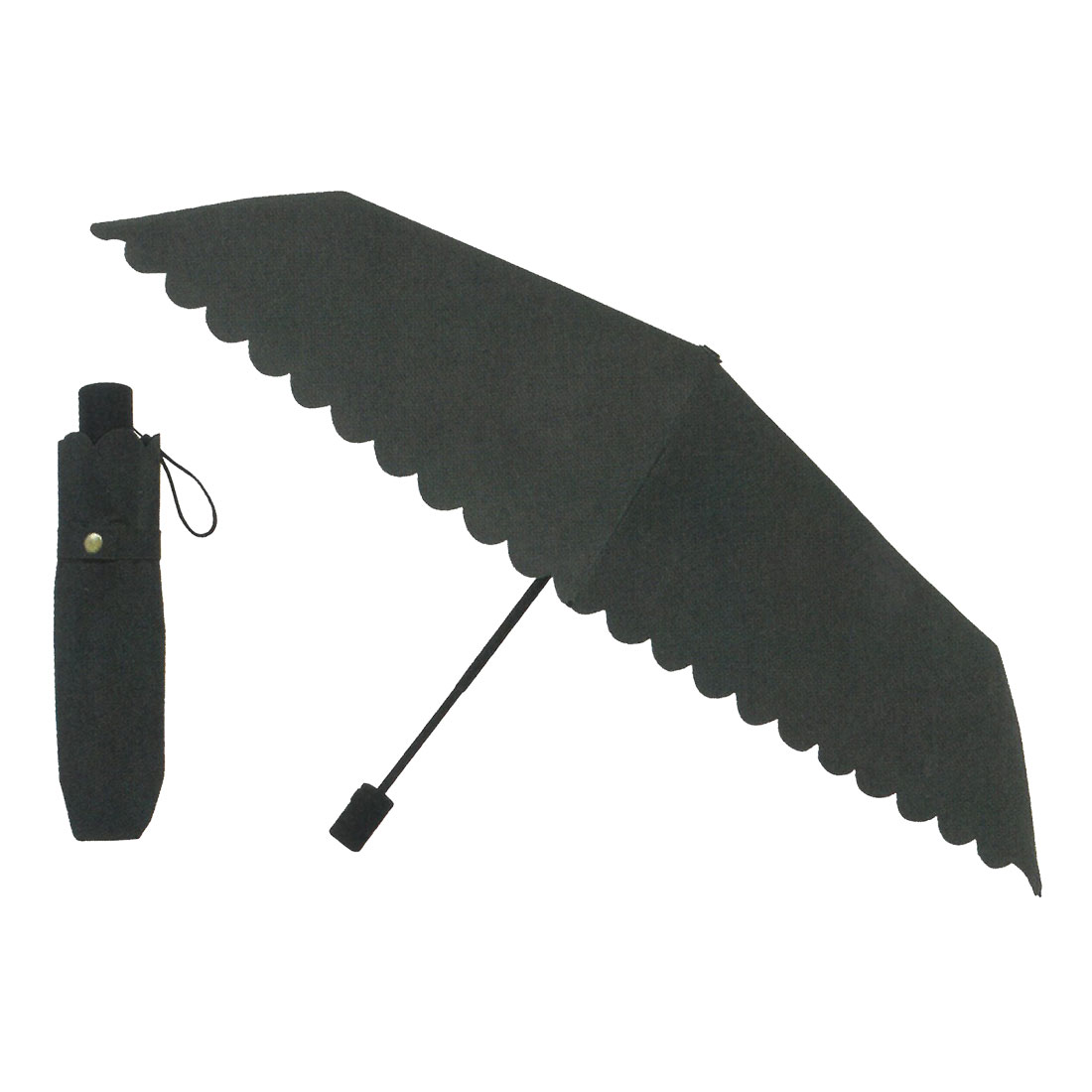 日傘 折りたたみ 完全遮光 晴雨兼用 pink trick ピンクトリック UVカット 自動開閉 完全 遮光 100 かわいい スカラップ プレーン シンプル 無地 折り傘 グラスファイバー 超軽量 軽い 通勤 通学 紫外線 日焼け 熱中症対策 レディース 折り畳み ブラック ベージュ