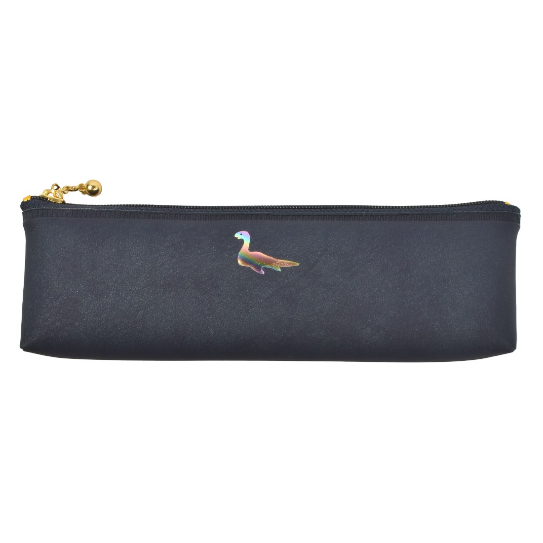 ペンケース おしゃれ 大人 女性 大学生 高校生 ワンポイント 筆箱 レディース メンズ 日本製 スリムペンケース 中学生 合皮 PVC 小さめ コンパクト ファスナー 軽量 かわいい 箔押し アニマル ペンポーチ 犬 猫 鳥 恐竜 シマエナガ パンダ うさぎ 水色 ベージュ