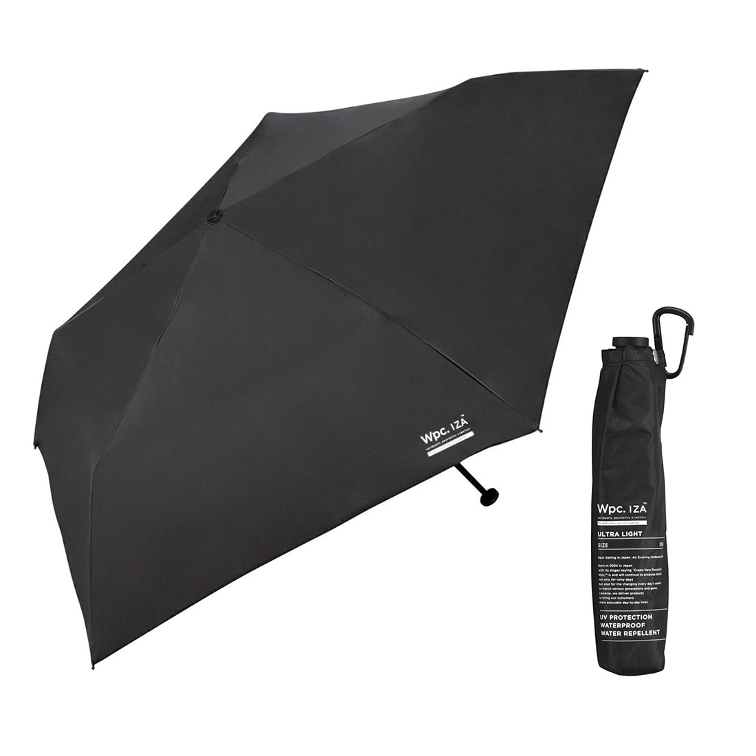 日傘 折りたたみ傘 完全遮光 晴雨兼用 軽量 メンズ wpc IZA コンパクト 折り畳み 遮光率100% UVカット 5本骨 傘 小さい 超撥水 おりたたみ傘 男性 涼しい 紫外線対策 美容 遮熱 無地 シンプル ブラック グレー ホワイト 裏面黒 紳士傘 通勤 通学 父の日 プレゼント 誕生日
