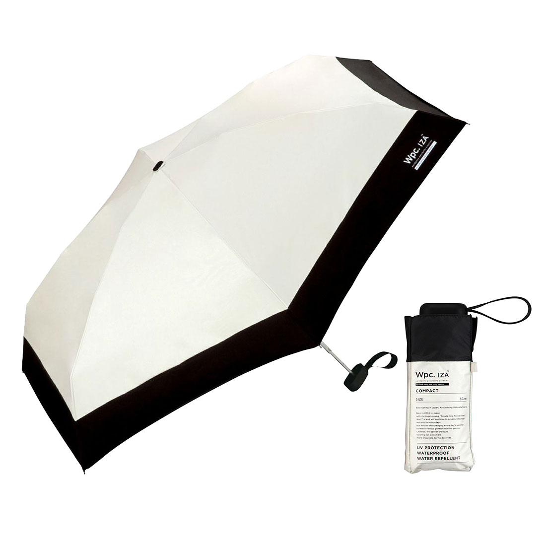 日傘 折りたたみ傘 完全遮光 晴雨兼用 軽量 メンズ wpc IZA コンパクト 折り畳み 遮光率100% 53cm UVカット 6本骨 小さい 超撥水 おりたたみ傘 男性 涼しい 紫外線対策 美容 遮熱 無地 シンプル ブラック グレー ホワイト 裏面黒 紳士傘 通勤 通学 父の日 プレゼント 誕生日