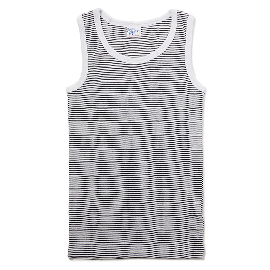 タンクトップ レディース インナー 綿 Robert P.Miller ロバートピーミラー リブタンク インナータンクトップ コットン 綿100 無地 ボーダー Uネック リブ トップス ノースリーブ ラウンドネック 伸縮性 カジュアル 肌着 ボーダータンクトップ シンプル ホワイト ブラック