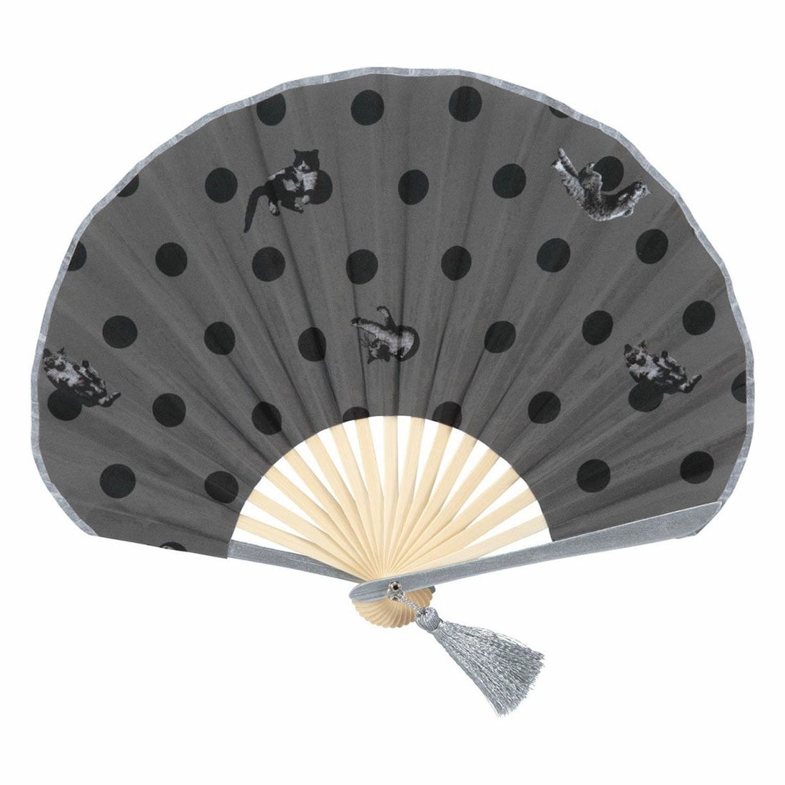 扇子 レディース おしゃれ ブランド wpc 猫 ねこ かわいい 沖昌之 コラボ 夏 浴衣 着物 涼しい 袋付き タッセル付き 母の日 誕生日 プレゼント 可愛い ギフトボックス入り 女性 通勤 通学 社会人 学生 団扇 うちわ せんす センス シェル型 猫柄 ホワイト ブラック モノトーン