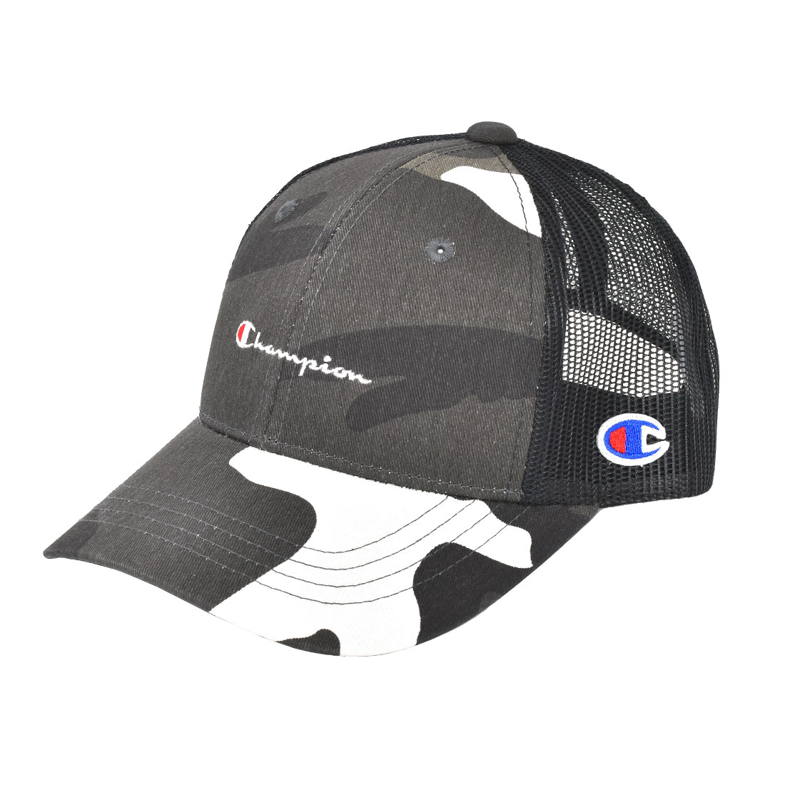 メッシュキャップ キッズ 洗える チャンピオン champion キャップ 女の子 男の子 子供  女子 男子 小学生 ジュニア 帽子 夏 春 スポーツ ブランド シンプル 無地 ロゴ 涼しい 141-0093 かわいい 可愛い かっこいい ブラック ピンク パープル ミント デニム 迷彩 53 54 55cm