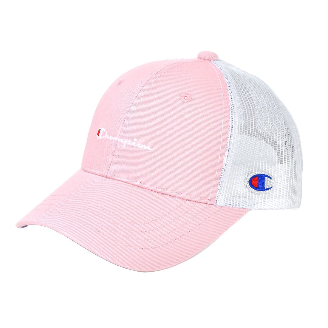 メッシュキャップ キッズ 洗える チャンピオン champion キャップ 女の子 男の子 子供  女子 男子 小学生 ジュニア 帽子 夏 春 スポーツ ブランド シンプル 無地 ロゴ 涼しい 141-0093 かわいい 可愛い かっこいい ブラック ピンク パープル ミント デニム 迷彩 53 54 55cm