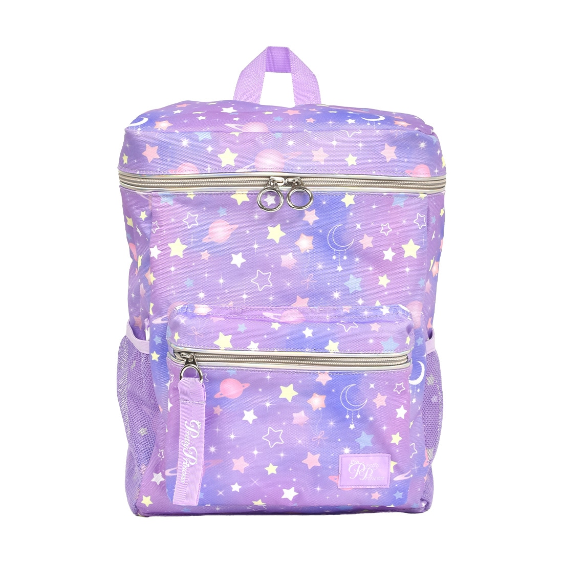 リュック キッズ 女の子 かわいい pretty princess 12L 子供 キッズリュック リュックサック プリティプリンセス スクエア 型 A4 収納 黒 ブラック ラベンダー ミント 総柄 シンプル 派手 おしゃれ 軽量 軽い ハーネス付き 通園 通学 保育園 幼稚園 小学生 低学年 入学 入園