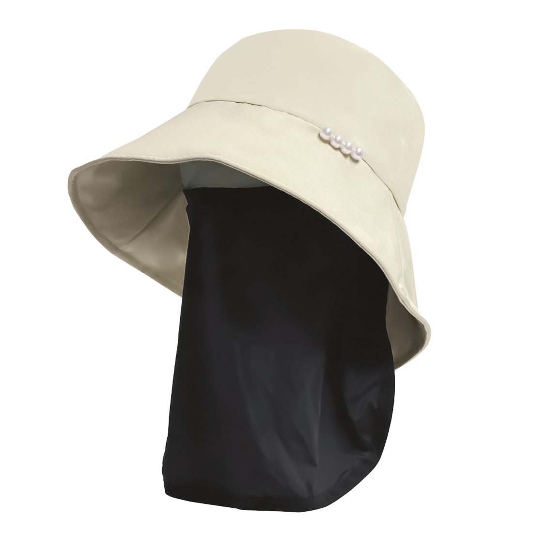 帽子 ハット UV カット 完全遮光 100 フェイスガード フェイスカバー 日焼け防止 レディース pink trick ピンクトリック 春 夏 紫外線対策 顔 首 遮熱 つば広 かぶる日傘 おしゃれ かわいい 2way 洗える 折り畳み 日除け 接触冷感 パール 女性 ママ ベージュ ブラック 黒