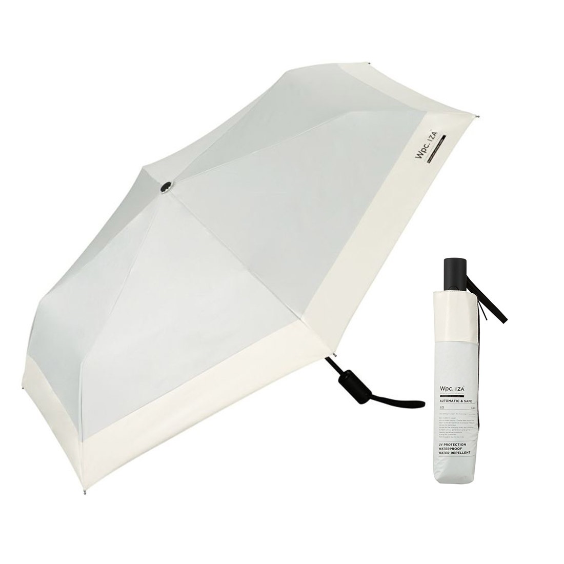 日傘 折りたたみ傘 完全遮光 晴雨兼用 メンズ wpc IZA 自動開閉 軽量 折り畳み 遮光率100% 54cm UVカット 7本骨 ユニセックス 晴雨兼用 超撥水 男性 涼しい 紫外線対策 遮熱 無地 シンプル ブラック グレー ホワイト ベージュ 裏面黒 紳士傘 通勤 通学 父の日 ギフト 誕生日
