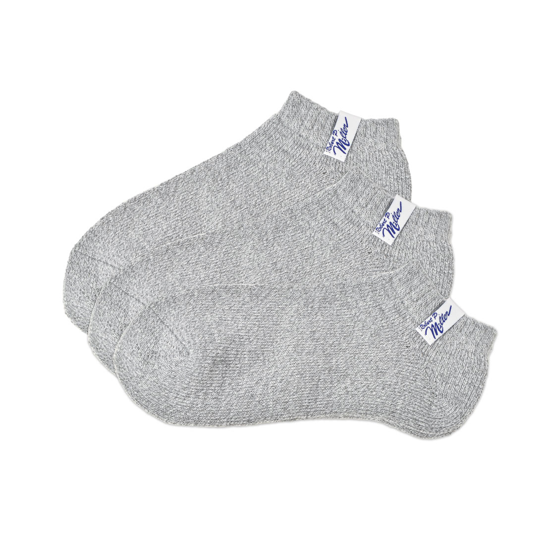 靴下 Robert P.Miller ロバートピーミラー メンズ レディース 3足セット 3P スニーカーソックス ショートソックス アンクル丈 くるぶし丈 23 24 25 26 27cm リブソックス くつ下 くつした ブランド パイル生地 厚手 黒 ブラック 白 ホワイト グレー 無地 かわいい おしゃれ