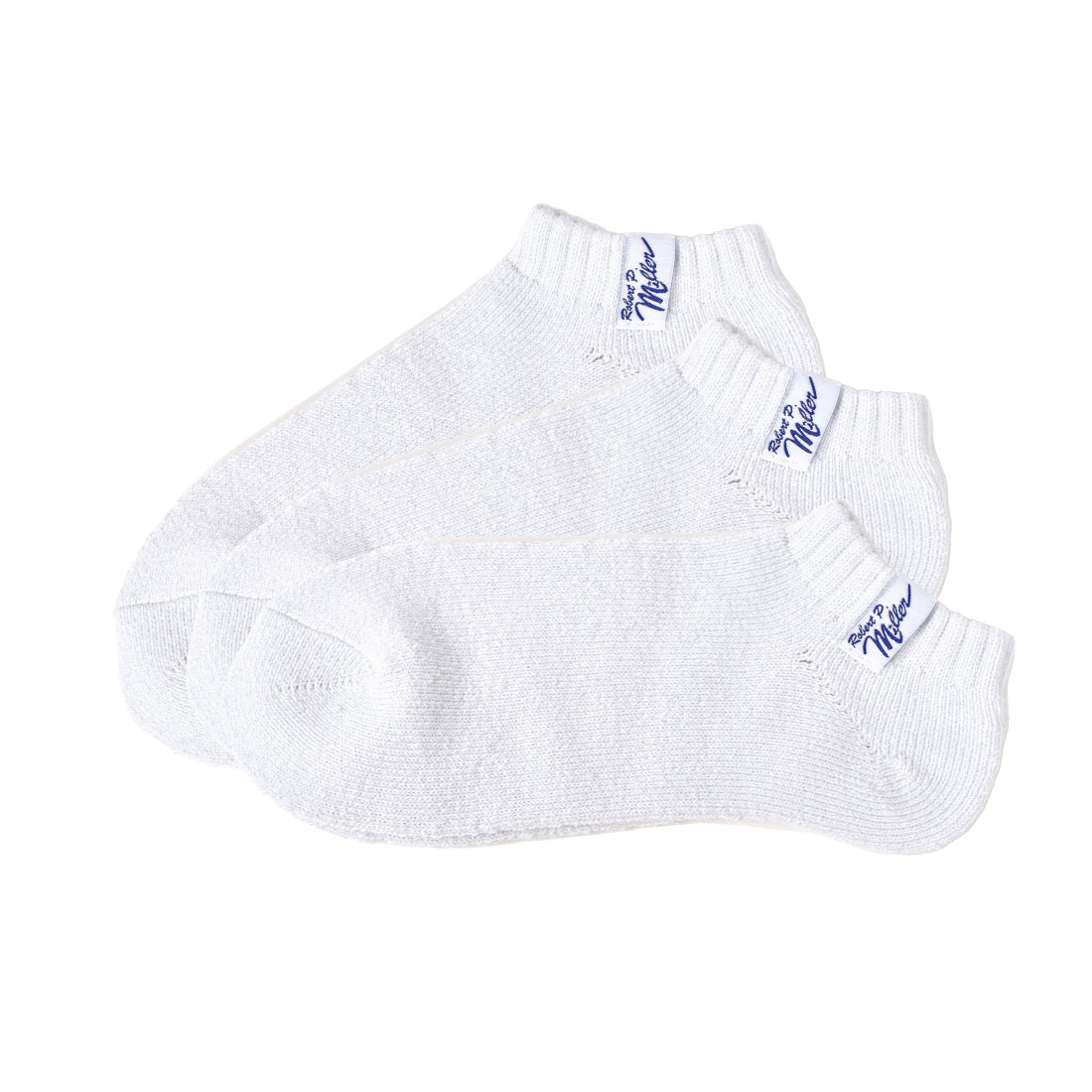 靴下 Robert P.Miller ロバートピーミラー メンズ レディース 3足セット 3P スニーカーソックス ショートソックス アンクル丈 くるぶし丈 23 24 25 26 27cm リブソックス くつ下 くつした ブランド パイル生地 厚手 黒 ブラック 白 ホワイト グレー 無地 かわいい おしゃれ