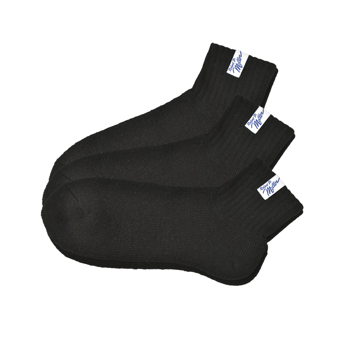 靴下 Robert P.Miller ロバートピーミラー メンズ レディース 3足セット 3P ショートソックス 23 24 25 26 27cm ショート丈 クォーター丈 リブソックス くつ下 まとめ買い ブランド パイル生地 厚手 大人 黒 ブラック 白 ホワイト グレー 無地 シンプル かわいい おしゃれ