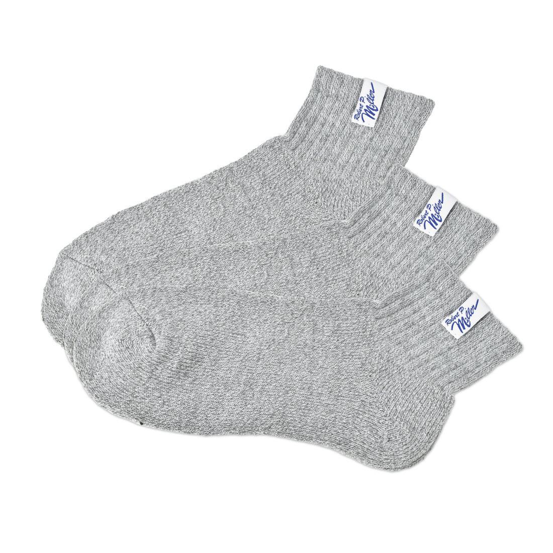 靴下 Robert P.Miller ロバートピーミラー メンズ レディース 3足セット 3P ショートソックス 23 24 25 26 27cm ショート丈 クォーター丈 リブソックス くつ下 まとめ買い ブランド パイル生地 厚手 大人 黒 ブラック 白 ホワイト グレー 無地 シンプル かわいい おしゃれ