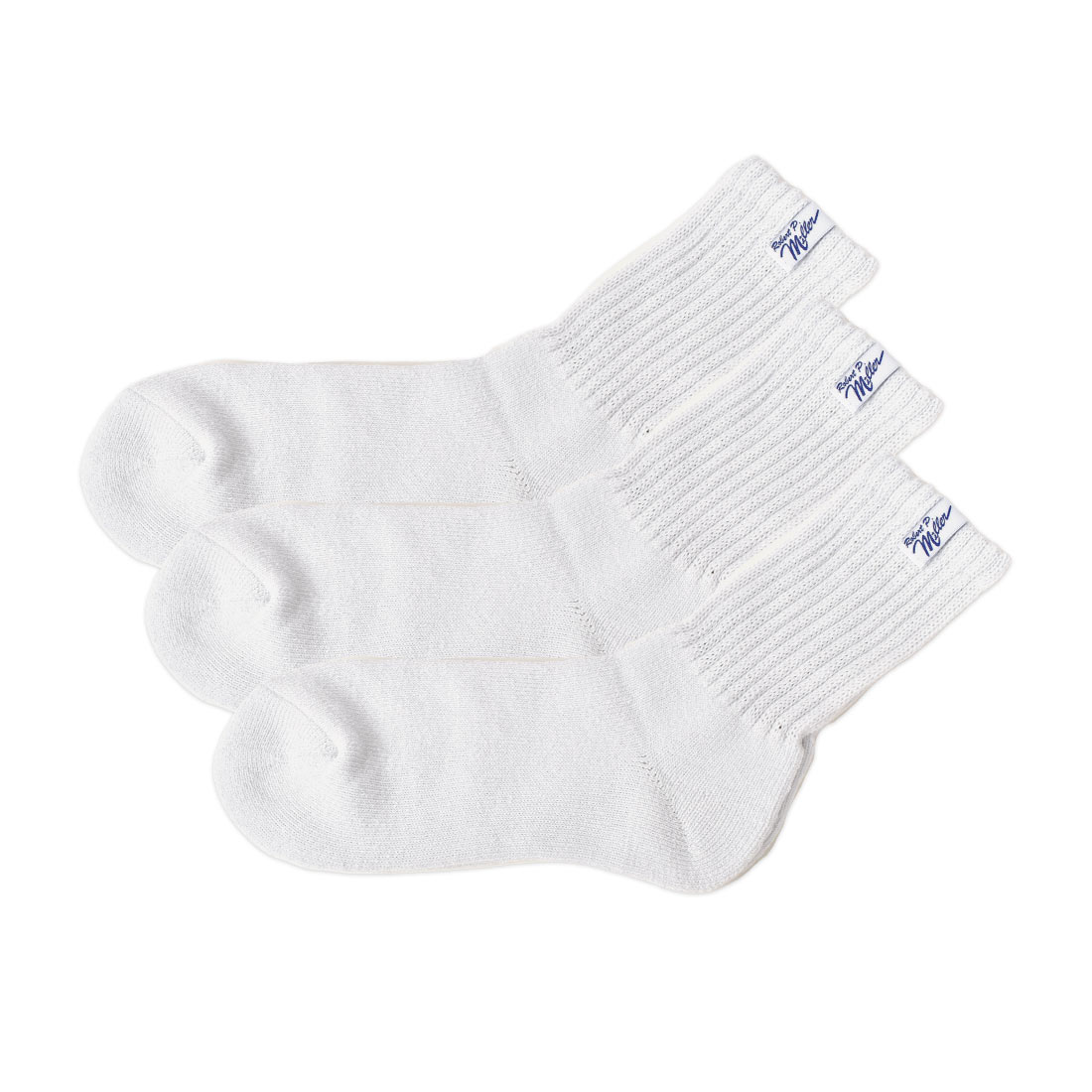 靴下 Robert P.Miller ロバートピーミラー メンズ レディース 3足セット 3P クルーソックス 23 24 25 26 27cm クルー丈 ロークルー リブソックス くつ下 まとめ買い ブランド パイル生地 厚手 大人 黒 ブラック 白 ホワイト グレー 無地 シンプル かわいい おしゃれ コットン